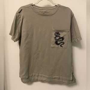 Taylor Swift Reputation Olive Green Snake Pocket Tee